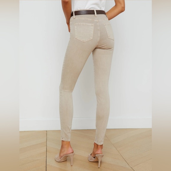 L'AGENCE NWOT Margot High Rise Skinny Ankle Jeans in Biscuit - Picture 9 of 12